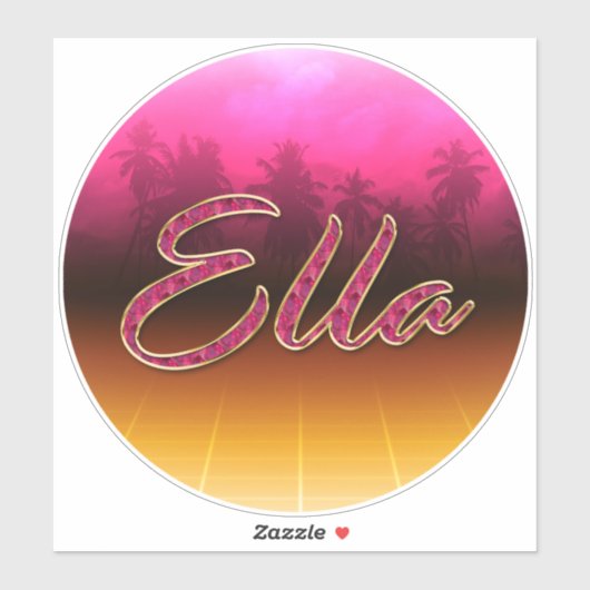 Ella Vorname Name golden pink Aufkleber Sticker (Blatt)