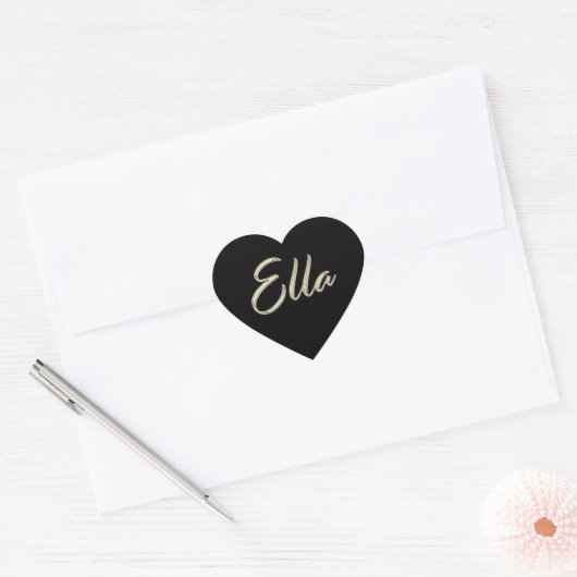 Ella white gold Handwriting Aufkleber Herz (Umschlag)