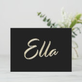 Ella white gold Handwriting Karte (Stehend Vorderseite)