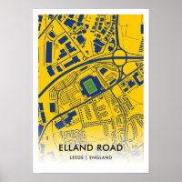 Elland Road Stadium Map, Zuhause von Leeds United 