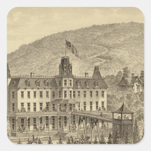 Ellanova Springs 16 km von Pittsburgh Quadratischer Aufkleber (Vorderseite)