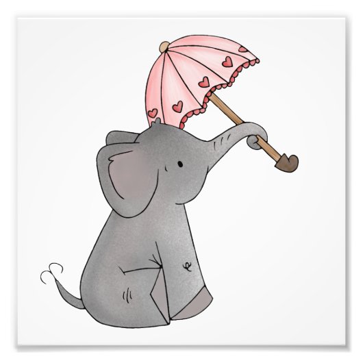 Ella's Umbrella Elephant Print Fotodruck (Vorne)