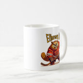 Ellbogen auf! Hockeybiber, kanadisches Ahornblätte Kaffeetasse (VorderseiteRechts)