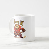 Ellbogen auf! Hockeybiber, kanadisches Ahornblätte Kaffeetasse (Vorderseite Links)