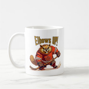 Ellbogen auf! Hockeybiber, kanadisches Ahornblätte Kaffeetasse