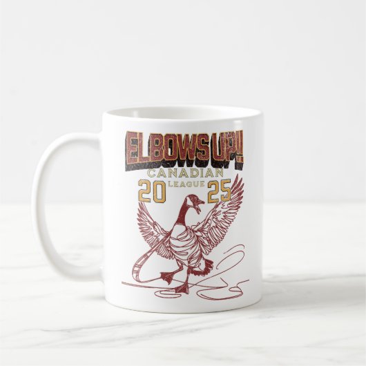 Ellbogen auf! Kanadische Liga Kanada Gänse Kaffeetasse (Links)