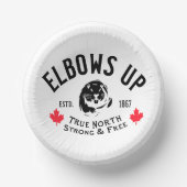 Ellbogen auf! Papierschale Pappteller (Vorderseite)