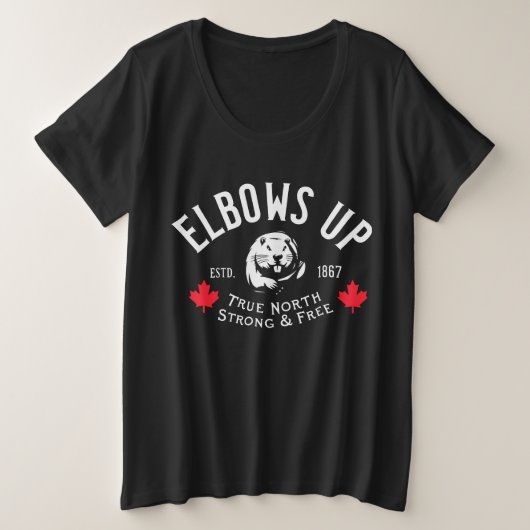 Ellbogen auf! Plus-Size-Shirt Große Größe T-Shirt (Design vorne)