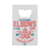 Ellbogen auf! Über die Boards Kanadischer Liga Hoc Geldbeutel Flaschenöffner (Rückseite)