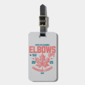 Ellbogen auf! Über die Boards Kanadischer Liga Hoc Gepäckanhänger (Vorderseite vertikal)