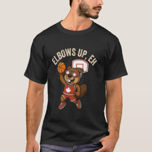 Ellbogen hoch Eh Biber Basketball T-Shirt Lustig K