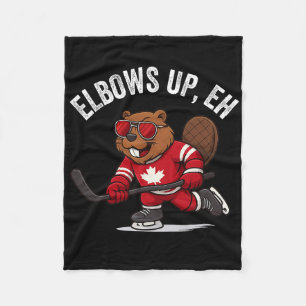 Ellbogen hoch, Eh-Biber-Hockeyspieler, lustiges Ka Fleecedecke