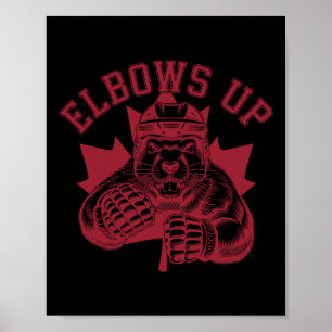 Ellbogen hoch Ellbogen hoch Hockey Kanada Biber Poster