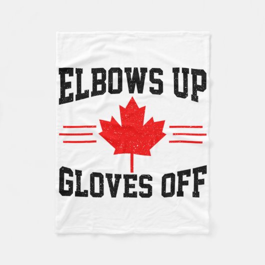 Ellbogen hoch, Handschuhe ab, Kanada-Flagge, Hocke Fleecedecke (Vorderseite)