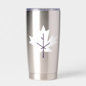 Ellbogen hoch, Kanada! Elch mit Flagge Thermobeche Thermobecher (Rückseite)