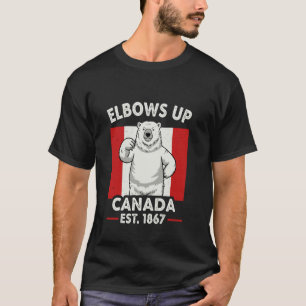 Ellbogen hoch Kanada Est 1867 Bär Kanadisch Männer T-Shirt