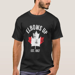 Ellbogen hoch Kanada Est 1867 Starkes Kanada T-Shirt