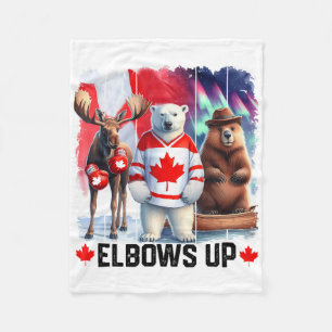 Ellbogen hoch Kanada-Flagge Hockey Lustiger Biber  Fleecedecke