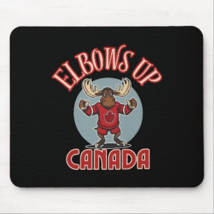 Ellbogen hoch Kanada Trotziger Elch Kanada Hockey Mousepad
