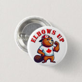 Ellbogen hoch kanadischer Biber Button (Vorne & Hinten)
