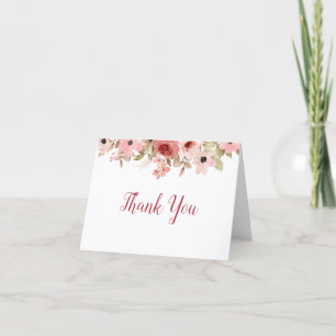 ELLE Pink Blume Elegante Hochzeit Dankeskarte