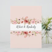 ELLE Pink Blume Elegante Hochzeit Einladung (Stehend Vorderseite)