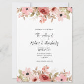 ELLE Pink Blume Elegante Hochzeit Einladung (Rückseite)