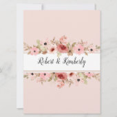 ELLE Pink Blume Elegante Hochzeit Einladung (Vorderseite)