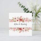 ELLE Pink Blume Elegante Hochzeit Einladung (Stehend Vorderseite)