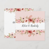 ELLE Pink Blume Elegante Hochzeit Einladung (Vorne/Hinten)