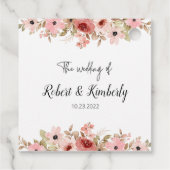 ELLE Pink Blume Elegante Hochzeit Geschenkanhänger (Rückseite)