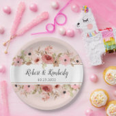 ELLE Pink Blume Elegante Hochzeit Pappteller (Party)