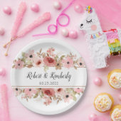 ELLE Pink Blume Elegante Hochzeit Pappteller (Party)