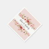 ELLE Pink Blume Elegante Hochzeit Serviette (Ecke)