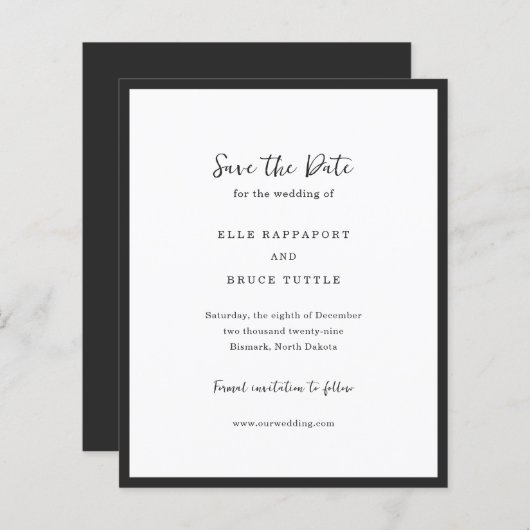 Elle Simple Modern Wedding rettet das Datum (Vorne/Hinten)