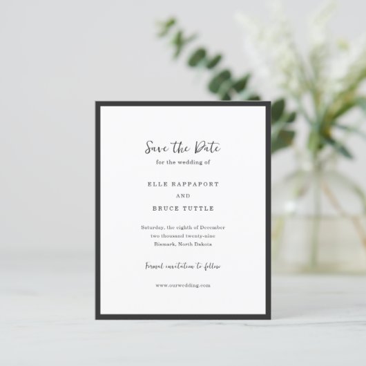 Elle Simple Modern Wedding rettet das Datum (Stehend Vorderseite)