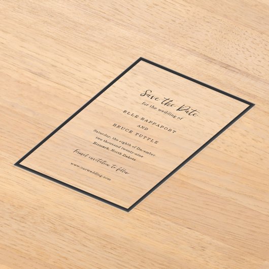 Elle Simple Modern Wedding rettet das Datum Acryleinladungen (Ablage )