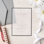 Elle Simple Modern Wedding rettet das Datum Pergament Einladungen<br><div class="desc">Moderne Hochzeiten sichern das Datum mit einem einfachen Design mit Ihren Veranstaltungsdetails,  umgeben von einem dünnen Rand.</div>