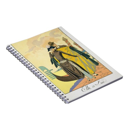 Elle und Lui, 1921 (pochoir Druck) Notizblock (Rechte Seite)