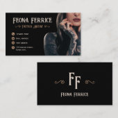 Ellegant Monogram Sepia Tattoo Artist Visitenkarte (Vorne/Hinten)