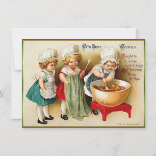 Ellen Clapsaddle 3 Little Girls Vintage Weihnachte Mitteilungskarte