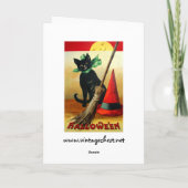 Ellen H. Clapsaddle: Black Cat, Broom und Hat Karte (Rückseite)