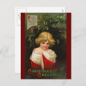 Ellen H. Clapsaddle - Christmas Girl Feiertagspostkarte (Vorne/Hinten)
