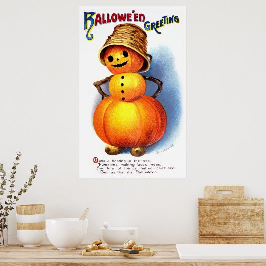Ellen H. Clapsaddle: Funny Pumpkin Character Poster (Küche)