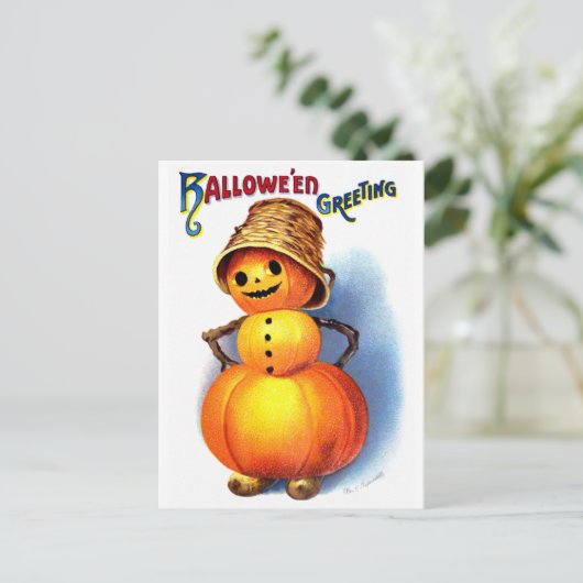 Ellen H. Clapsaddle: Funny Pumpkin Character Postkarte (Stehend Vorderseite)