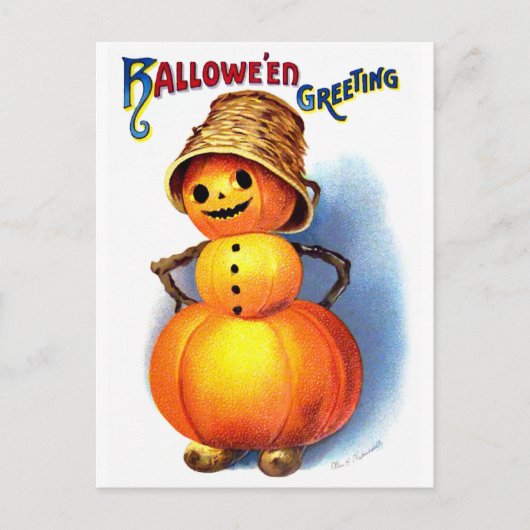 Ellen H. Clapsaddle: Funny Pumpkin Character Postkarte (Vorderseite)