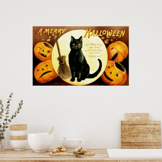 Ellen H. Clapsaddle: Halloween Cat Poster (Küche)