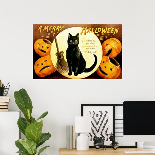 Ellen H. Clapsaddle: Halloween Cat Poster (Heimbüro)
