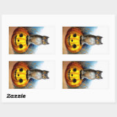 Ellen H. Clapsaddle: Halloween Owl Rechteckiger Aufkleber (Blatt)