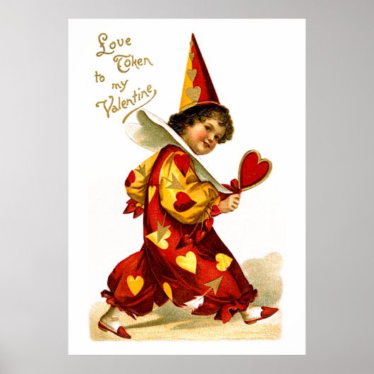 Ellen H. Clapsaddle: Harlequin mit Herz Poster (Vorne)